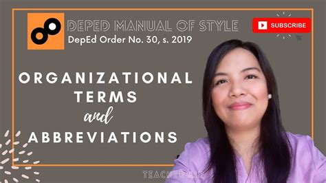 DepEd Organizational Terms and Abbreviations .